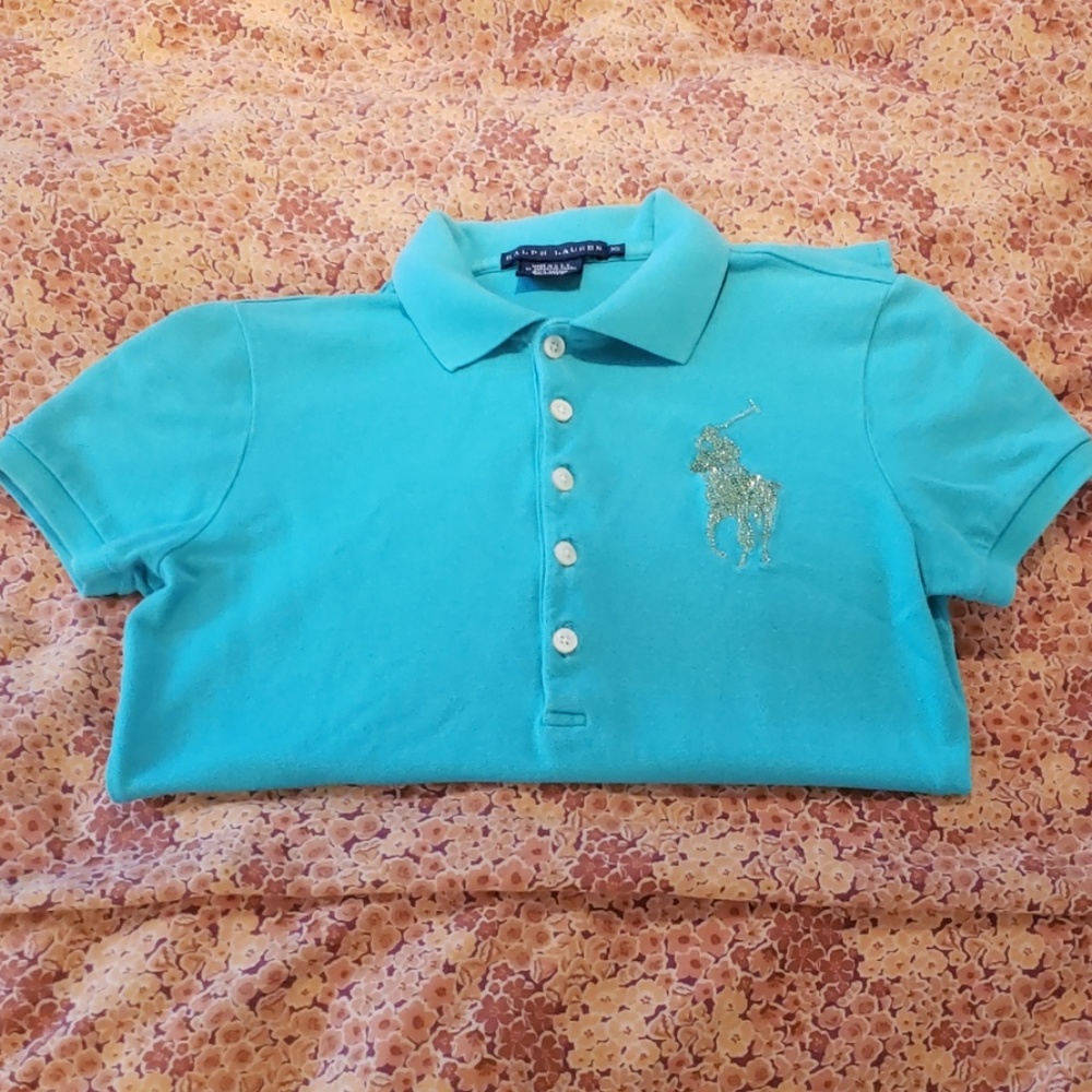 Polo with Crystallized Large Pony Logo